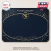 West Virginia Mountaineers navy blue poker mat with gold mountain graphics, WV logo, and 1867 text in a rectangular layout.