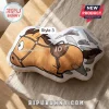 Wild Pony Cute Plush Pillow featuring a brown running horse with number ten on its saddle against a white background.