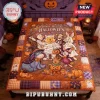 Winnie the Pooh and Friends Halloween Bed Quilt 2026 featuring Pooh, Tigger, Eeyore, and Piglet in costumes on orange quilt.