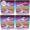 WNBA All Teams Barbie Edition Custom Air Force 1 Sneakers featuring pink, white, and teal color blocking with team logos.