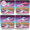 WNBA All Teams Barbie Edition Custom Air Force 1 Sneakers featuring pink, white, and teal panels with team logos.