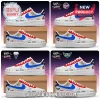 WNBA Team Back to School Custom Nike Air Force 1 sneakers with team logos, red accents, and educational doodles on white.