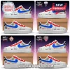 WNBA Team Back to School Custom Nike Air Force 1 Sneakers featuring white leather, blue swoosh, and team logo graphics.