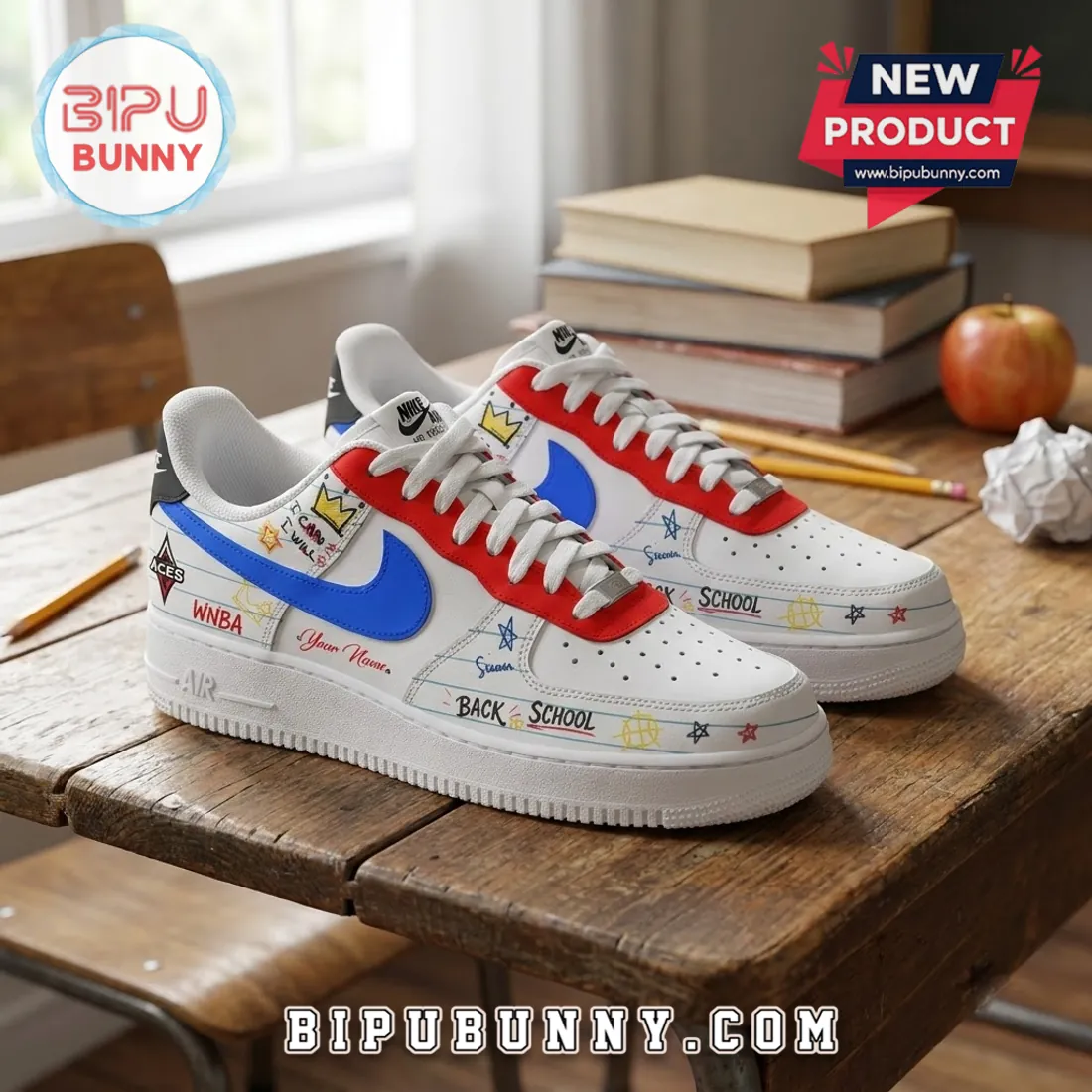 WNBA Team Back to School Custom Nike Air Force 1 Sneakers WNBA Team Back to School Custom Nike Air Force 1 Sneakers