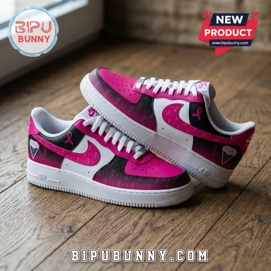 WNBA Team Breast Cancer Awareness Pink Nike Air Force 1 Sneakers WNBA Team Breast Cancer Awareness Pink Nike Air Force 1 Sneakers