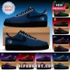 WNBA Teams All-Star Back 2 Black Nike Air Force 1 sneakers in blue, black, and grey featuring Minnesota Lynx team logos.