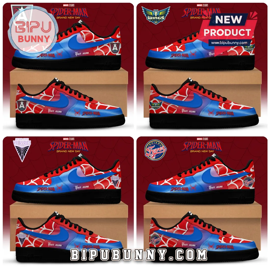 WNBA x Spider-Man Air Force 1 Custom Sneakers WNBA x Spider-Man Air Force 1 Custom Sneakers