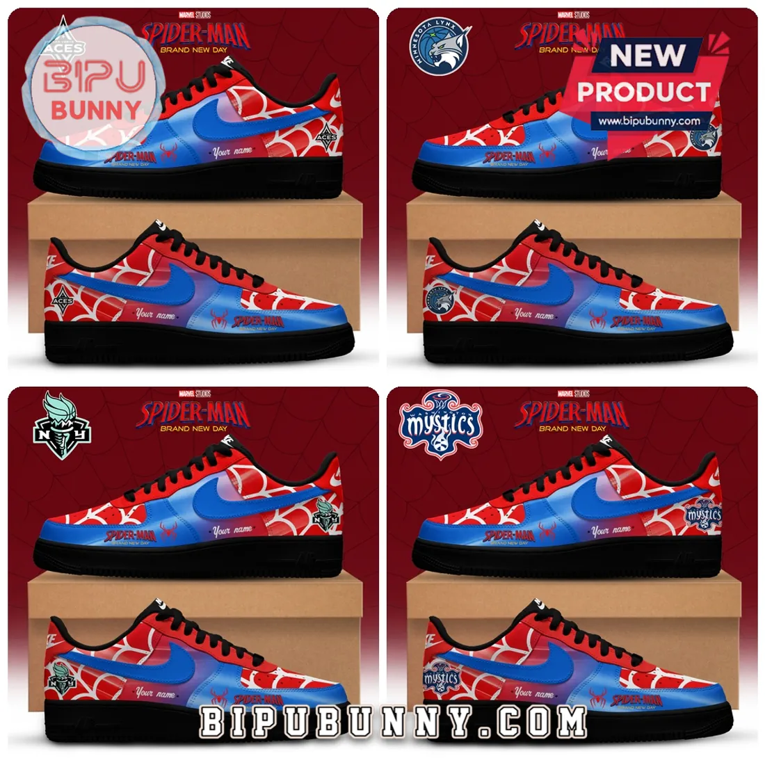 WNBA x Spider-Man Air Force 1 Custom Sneakers WNBA x Spider-Man Air Force 1 Custom Sneakers