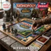 World of Warcraft Monopoly Collector Edition Board Game with detailed character miniatures on a stone table game board.