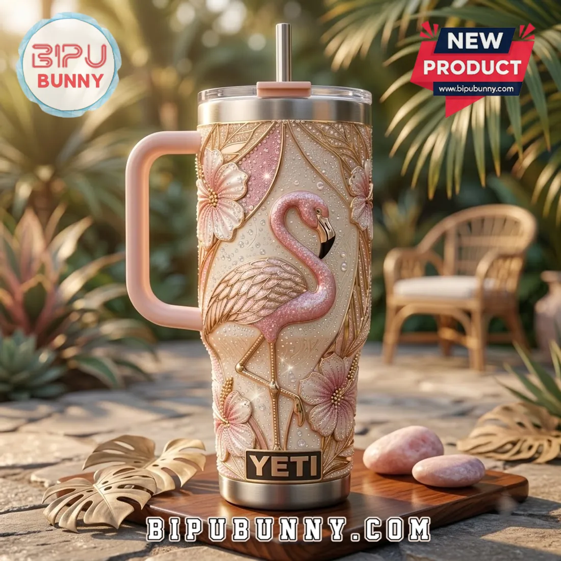 Yeti Flamingo Floral 40oz Stanley Tumbler Yeti Flamingo Floral 40oz Stanley Tumbler