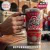 Yeti Ohio State Buckeyes 136th Anniversary YETI Tumbler with red and white graphics, held in a hand outdoors.
