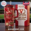 Yeti Sydney Swans 152nd Anniversary Tie-Dye Stanley Tumbler in red and white with team logos and commemorative text.