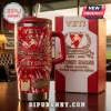 Yeti Sydney Swans 152nd Anniversary Tie-Dye Stanley Tumbler in red and white with official club logos and a display box.