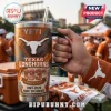 YETI Texas Longhorns 133rd Anniversary tumbler featuring a white Longhorn logo, burnt orange graphics, and a handle.