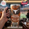 YETI Texas Longhorns 133rd Anniversary tumbler featuring a white Longhorn logo and orange marble pattern on a black mug.