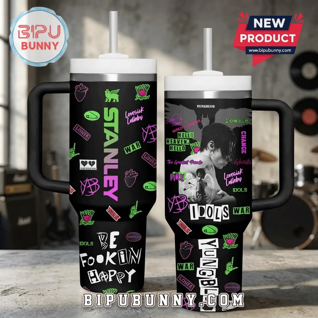 Yungblud Black Stainless Steel 40oz Tumbler Yungblud Black Stainless Steel 40oz Tumbler