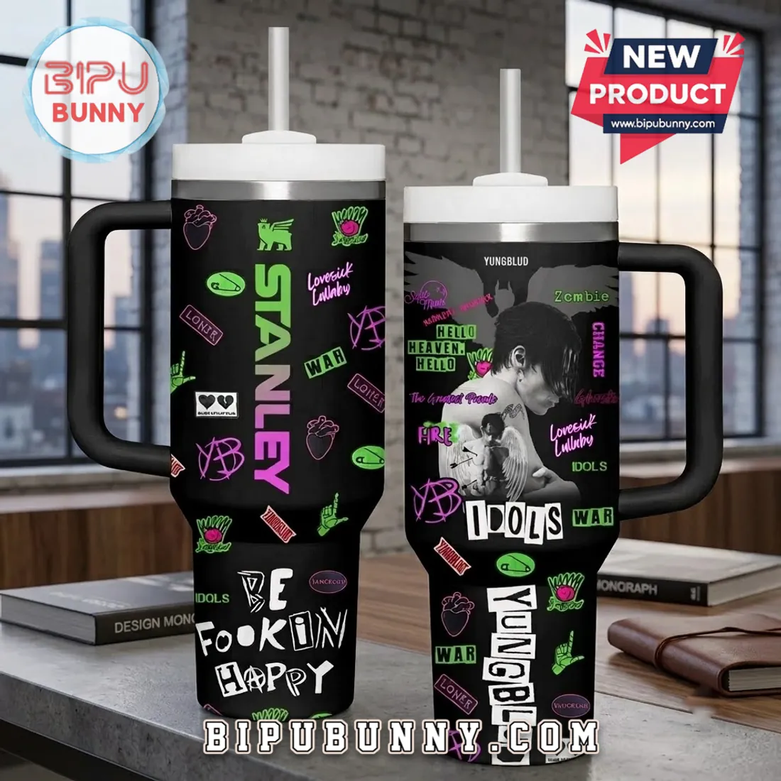 Yungblud Black Stainless Steel 40oz Tumbler Yungblud Black Stainless Steel 40oz Tumbler