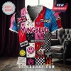 Yungblud Punk Rock Patchwork T-Shirt featuring a collage of union jacks, safety pins, guitars, and smiley face graphics.