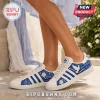 Zeta Phi Beta Howard University White Blue Sneakers featuring custom blue floral patterns, dove icons, and ZPhiB branding.
