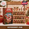 2026 Christmas Flamingo Wooden Advent Calendar with 24 numbered slots displaying miniature festive flamingo figurines.