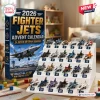2026 Fighter Jets Miniature Aircraft Advent Calendar with twenty-four numbered slots displaying varied toy jet planes.