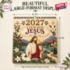 Front view of the 2027 A Year With Jesus Wall Calendar featuring 12x12 inch dimensions and religious artwork.