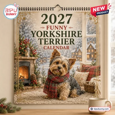 2027 Funny Yorkshire Terrier Wall Calendar