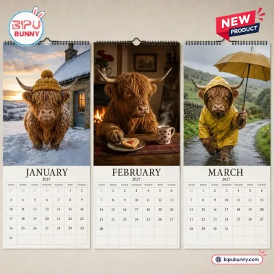 2027 Grumpy Highland Cows Calendar