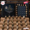 Front view of 24 Days Magic Advent Calendar 2026 with numbered drawers and owl figurines.