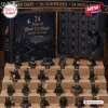 Front view of 24 Days Magic Advent Calendar 2026 with black cat figurines displayed on steps.