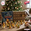 24 Days of Duck Magic Christmas Advent Calendar with wooden drawers and twenty-four miniature rubber duck figurines.