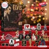 Front view of the 24 Days Of Elvis Presley Advent Calendar 2026 with figurines and charms displayed.