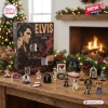 Front view of the 24 Days Of Elvis Presley Advent Calendar 2026 with figurines displayed on a table.
