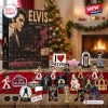 Front view of the 24 Days Of Elvis Presley Advent Calendar 2026 with miniature figurines and festive trinkets displayed.