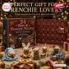 24 Days of French Bulldog Frenchie Advent Calendar box with numbered doors and miniature themed dog figurines on a table.