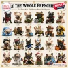 24 Days of French Bulldog Frenchie Advent Calendar features twenty-four unique puppy figurines in various creative costumes.