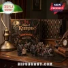 24 Days of Krampus Christmas Advent Calendar features black storage drawers and miniature devil figures on a wooden desk.