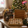 24 Days Of Texas Longhorns Christmas Advent Calendar with 24 individual sports-themed ornaments on a wooden table.