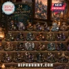 254 Days Of Witch Potion & Spellcraft Advent Calendar featuring 24 numbered, detailed miniature witch figurines on shelves.