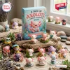Front view of A Day Of Axolotl Advent Calendar 2026 box surrounded by miniature axolotl figurines.