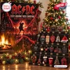 Front view of AC/DC 2026 Fiery Highway Advent Calendar with box and displayed musical trinkets.