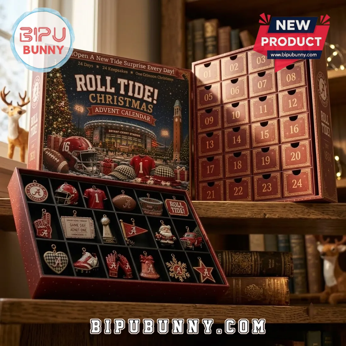 Alabama Crimson Tide 2026 Christmas Ornament Advent Calendar Alabama Crimson Tide 2026 Christmas Ornament Advent Calendar