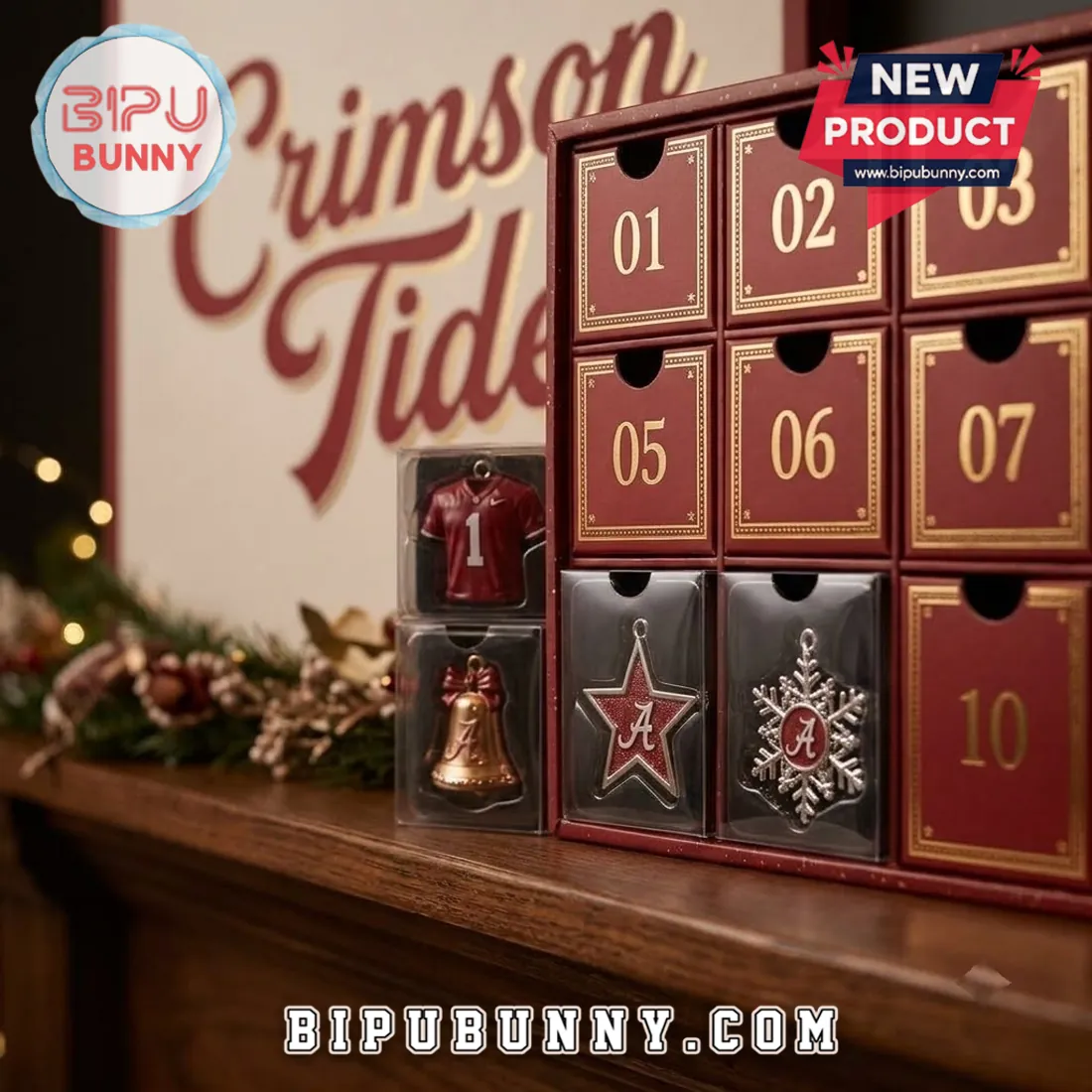 Alabama Crimson Tide 2026 Christmas Ornament Advent Calendar Alabama Crimson Tide 2026 Christmas Ornament Advent Calendar