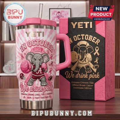 Alabama Crimson Tide Breast Cancer Awareness YETI Tumbler