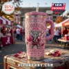 Alabama Crimson Tide Breast Cancer Awareness YETI Tumbler covered in pink rhinestones with an elephant mascot graphic.