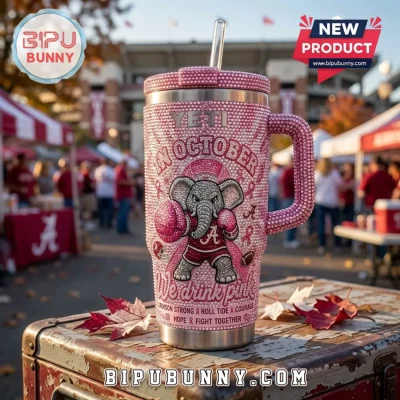 Alabama Crimson Tide Breast Cancer Awareness YETI Tumbler
