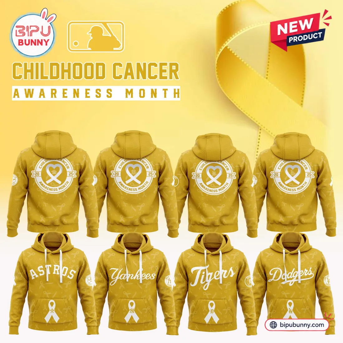 All Team MLB x Childhood Cancer Awareness Hoodie 2026 All Team MLB x Childhood Cancer Awareness Hoodie 2026