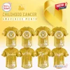 All Team MLB x Childhood Cancer Awareness Month Gold Baseball Jersey lineup featuring team logos and gold ribbon patterns.