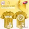 All Team MLB x Childhood Cancer Awareness Month Gold Baseball Jersey featuring Arizona Diamondbacks logo and white ribbons.