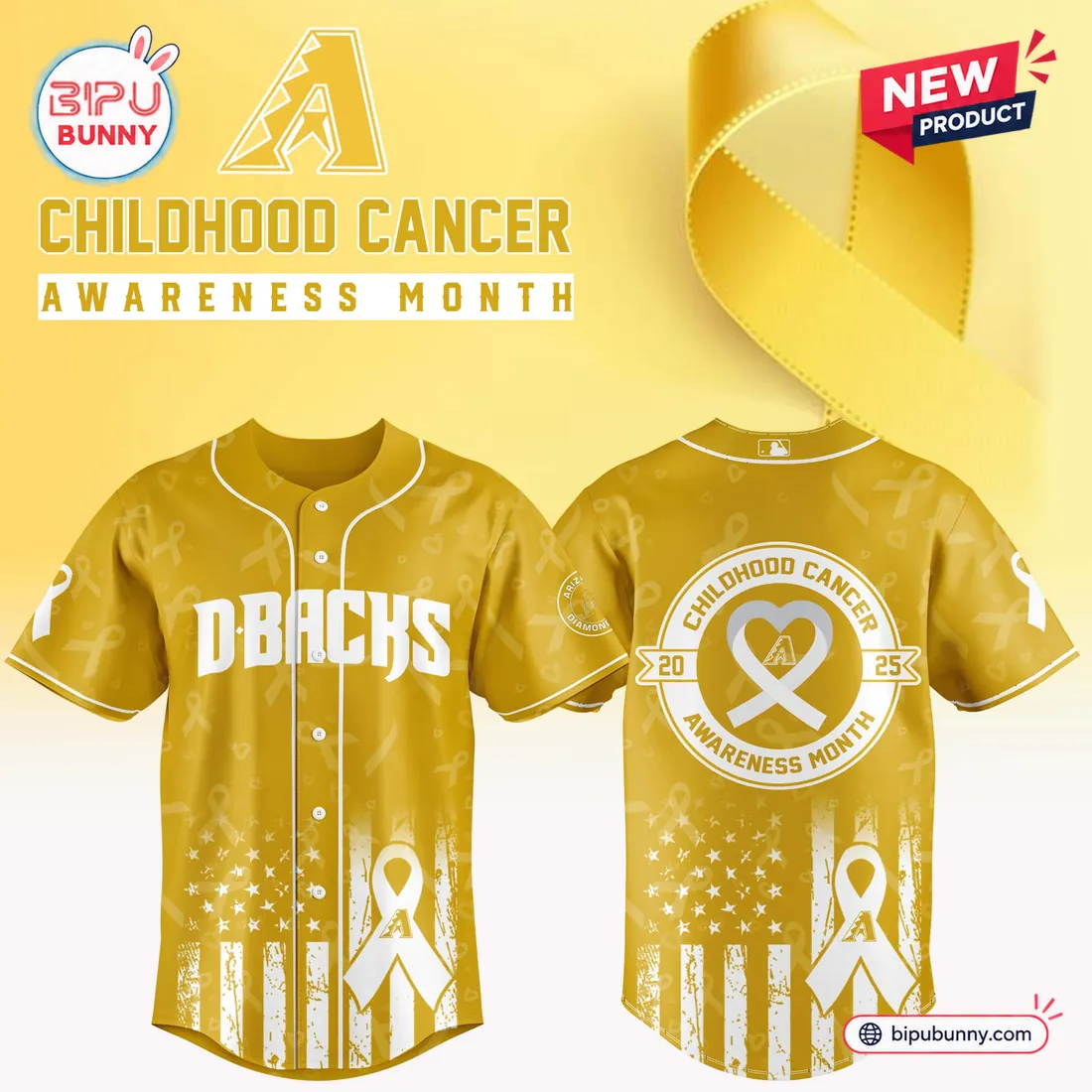 All Team MLB x Childhood Cancer Awareness Month Gold Baseball Jersey All Team MLB x Childhood Cancer Awareness Month Gold Baseball Jersey
